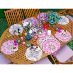 6+1'li Krem & Pembe Mandala Özel Tasarımlı Supla Runner Seti Realhomes