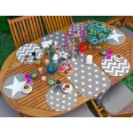 6+1'li Gri Zigzag & Yıldız Tasarımlı Supla Runner Seti Realhomes