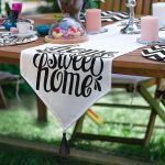 6+1'li Siyah Beyaz Home Sweet Home Özel Tasarım Supla Runner Seti Realhomes