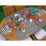 6+1'li Siyah Beyaz Geometrik Çizim Temalı Supla Runner Seti Realhomes