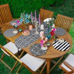 6+1'li Siyah Beyaz Geometrik Çizim Temalı Supla Runner Seti Realhomes