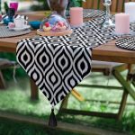 6+1'li Siyah Beyaz Geometrik Çizim Temalı Supla Runner Seti Realhomes