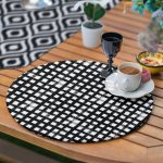 6+1'li Siyah Beyaz Geometrik Çizim Temalı Supla Runner Seti Realhomes