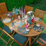 6+1'li Renkli Tropik Yaprak Motifli Supla Runner Seti Realhomes