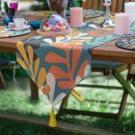 6+1'li Renkli Tropik Yaprak Motifli Supla Runner Seti Realhomes