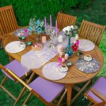 6+1'li Renkli Gold Detaylı Mermer Tasarımlı Supla Runner Seti Realhomes