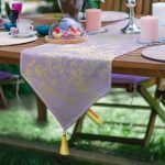 6+1'li Renkli Gold Detaylı Mermer Tasarımlı Supla Runner Seti Realhomes