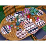 6+1'li Lacivert & Bordo Denizci Tasarımlı Supla Runner Seti Realhomes