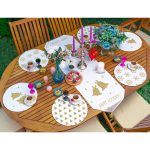 6+1'li Altın Varaklı Yılbaşı Temalı Supla Runner Seti Realhomes