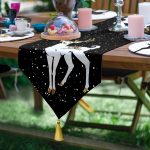 6+1'li Siyah Beyaz Gold Detaylı Yılbaşı Temalı Supla Runner Seti Realhomes