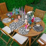 6+1'li Siyah Beyaz Zebra Desen Tasarımlı Supla Runner Seti Realhomes