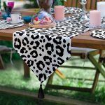 6+1'li Siyah Beyaz Zebra Desen Tasarımlı Supla Runner Seti Realhomes