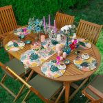 - SuplaRunnerSet226-61li-Pastel-Renkli-Tropik-Yaprak-Tasarimli-Supla-Runner-Seti - Realhomes 6+1'li Pastel Renkli Tropik Yaprak Tasarımlı Supla Runner Seti Realhomes