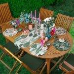 6+1'li Soyut Tropik Yaprak Tasarımlı Supla Runner Seti Realhomes