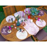 6+1'li Mürdüm Renkli Özel Tasarım Supla Runner Seti Realhomes