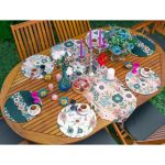 6+1'li Rengarenk Zemin Çiçek Tasarımlı Supla Runner Seti Realhomes