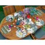 6+1'li Yeşil Renkli Tropik Yaprak Tasarımlı Supla Runner Seti Realhomes