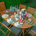 6+1'li Yeşil Renkli Tropik Yaprak Tasarımlı Supla Runner Seti Realhomes