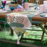 6+1'li Onedraw Tropik Yaprak Çizimli Supla Runner Seti Realhomes