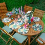 - SuplaRunnerSet241-61li-Turkuaz-Tropik-Yaprak-Motifli-Supla-Runner-Seti - Realhomes 6+1'li Turkuaz Tropik Yaprak Motifli Supla Runner Seti Realhomes