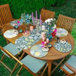 6+1'li Soyut Renkli Geometrik Şekilli Yapraklar Supla Runner Seti Realhomes