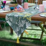 6+1'li Soyut Renkli Geometrik Şekilli Yapraklar Supla Runner Seti Realhomes