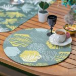 6+1'li Soyut Renkli Geometrik Şekilli Yapraklar Supla Runner Seti Realhomes