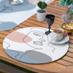 6+1'li Soyut Renkli Onedraw Çizimli Supla Runner Seti Realhomes