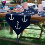 6+1'li Laciver Denizci Desenli Özel Tasarımlı Supla Runner Seti Realhomes