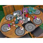 6+1'li Siyah Beyaz Mandala Özel Tasarım Supla Runner Seti Realhomes