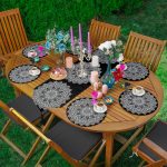 6+1'li Siyah Beyaz Mandala Özel Tasarım Supla Runner Seti Realhomes