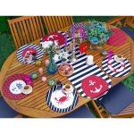 6+1'li Çapa Özel Tasarımlı Denizci Temalı Supla Runner Seti Realhomes