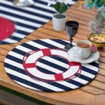 6+1'li Çapa Özel Tasarımlı Denizci Temalı Supla Runner Seti Realhomes