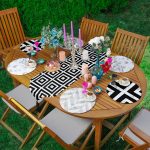 6+1'li Mermer Zeminli Geometrik Şekiller Supla Runner Seti Realhomes