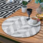 6+1'li Mermer Zeminli Geometrik Şekiller Supla Runner Seti Realhomes