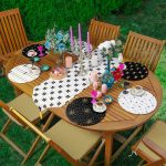 6+1'li Gold Detaylı Siyah Beyaz Yılbaşı Temalı Supla Runner Seti Realhomes