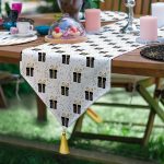 6+1'li Gold Detaylı Siyah Beyaz Yılbaşı Temalı Supla Runner Seti Realhomes