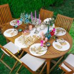 6+1'li Altın Varaklı Yaprak Özel Tasarım Supla Runner Seti Realhomes