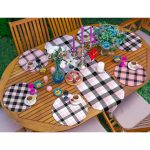 - SuplaRunnerSet327-61li-Beyaz-Pembe-Ekose-Tasarimli-Supla-Runner-Seti-1 - Realhomes  6+1'li Beyaz Pembe Ekose Tasarımlı Supla Runner Seti Realhomes