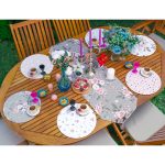 6+1'li Soft Rengarenk Çiçek Tasarımlı Supla Runner Seti Realhomes