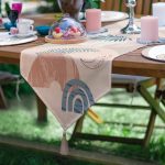 6+1'li Özel Tasarım Etnik Onedraw Çizimli Supla Runner Seti Realhomes