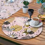 6+1'li Pembe Zemin Love Tasarımlı Supla Runner Seti Realhomes