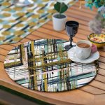 6+1'li Geometrik Özel Tasarımlı Gold Detaylı Supla Runner Seti Realhomes