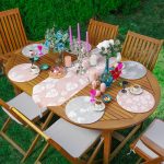 - SuplaRunnerSet366-61li-Soft-Gri-Pembe-Renkli-Yaprak-Figurlu-Supla-Runner-Seti - Realhomes  6+1'li Soft Gri Pembe Renkli Yaprak Figürlü Supla Runner Seti Realhomes