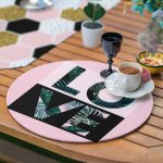 6+1'li Pembe Temalı Love Tasarımlı Supla Runner Seti Realhomes