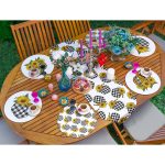 - SuplaRunnerSet386-61li-Ekose-Siyah-Beyaz-Kabak-Tasarimli-Supla-Runner-Seti-1 - Realhomes  6+1'li Ekose Siyah Beyaz Kabak Tasarımlı Supla Runner Seti Realhomes