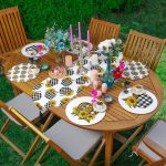 - SuplaRunnerSet386-61li-Ekose-Siyah-Beyaz-Kabak-Tasarimli-Supla-Runner-Seti - Realhomes  6+1'li Ekose Siyah Beyaz Kabak Tasarımlı Supla Runner Seti Realhomes