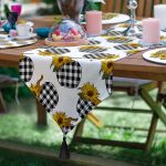 - SuplaRunnerSet386-61li-Ekose-Siyah-Beyaz-Kabak-Tasarimli-Supla-Runner-Seti-2 - Realhomes  6+1'li Ekose Siyah Beyaz Kabak Tasarımlı Supla Runner Seti Realhomes