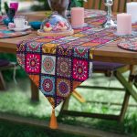 6+1'li Etnik Kareli Mandala Tasarımlı Supla Runner Seti Realhomes