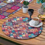 6+1'li Etnik Kareli Mandala Tasarımlı Supla Runner Seti Realhomes